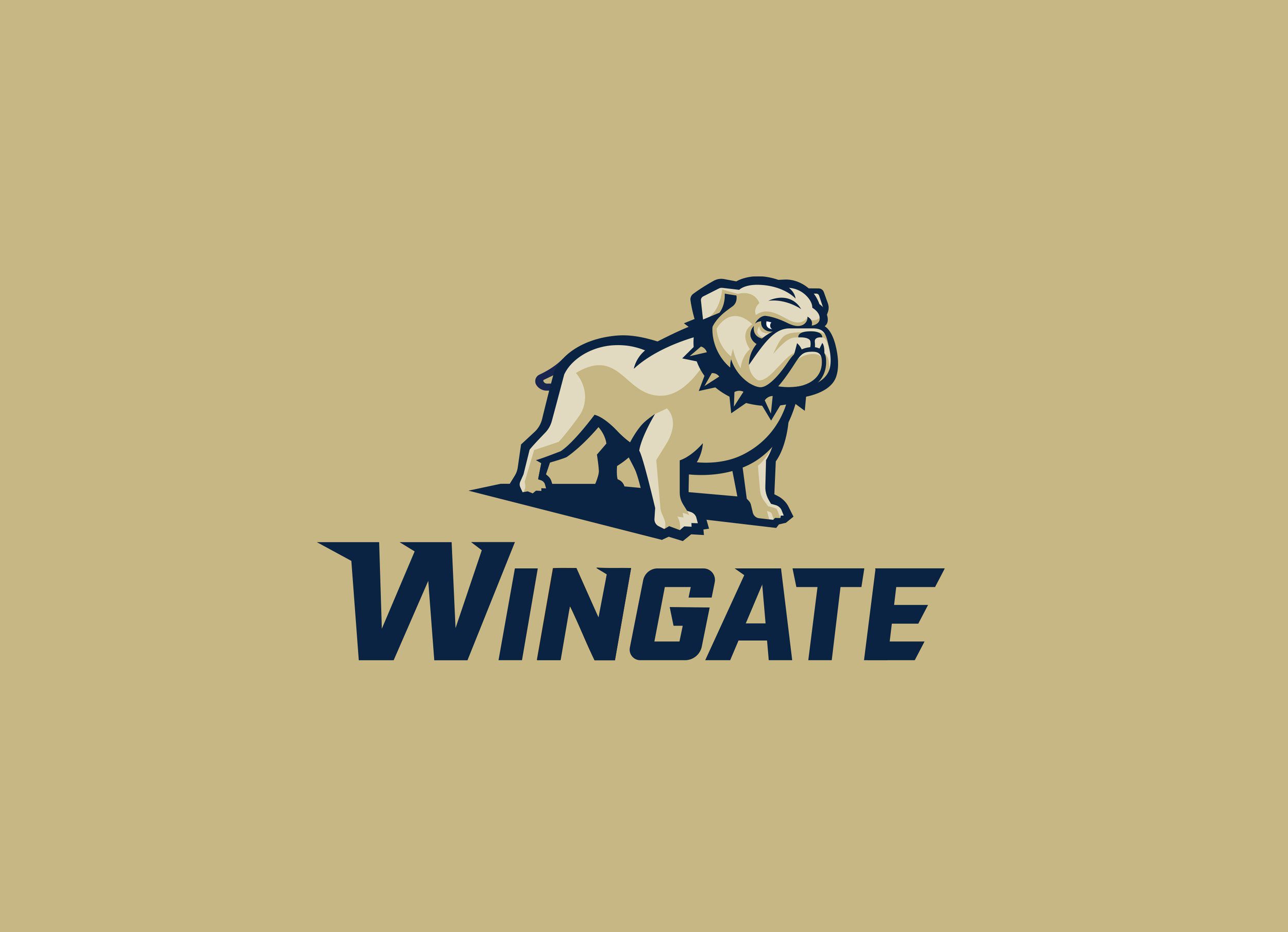 Graphic image that shows a bulldog and the word "Wingate."