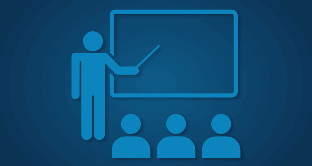 Graphic image to represent a traditional, face-to-face classroom.