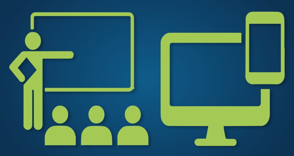 A graphic image representing HyFlex learning.